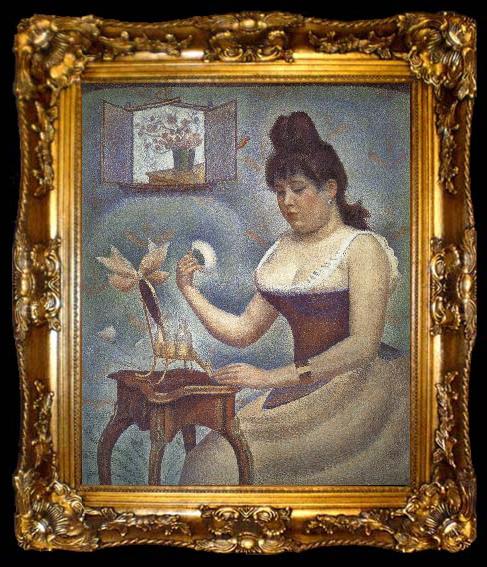 framed  Georges Seurat Young Woman Powdering Herself, ta009-2